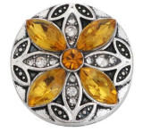 20MM  yellow design enamel Rhinestone Metal snap buttons