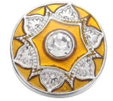 20MM  yellow design enamel Rhinestone Metal snap buttons