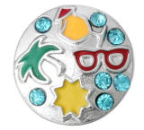 20MM  yellow design enamel Rhinestone Metal snap buttons