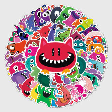 50pcs Little monster  graffiti stickers decorative suitcase notebook waterproof detachable stickers
