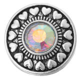 20MM  Color white design enamel Rhinestone Metal snap buttons