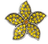 20MM  yellow design enamel Rhinestone Metal snap buttons