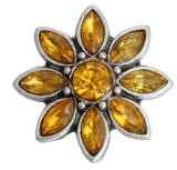 20MM  yellow design enamel Rhinestone Metal snap buttons