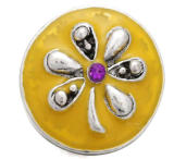 20MM  yellow design enamel Rhinestone Metal snap buttons