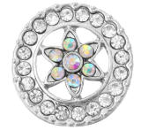 20MM  Color white design enamel Rhinestone Metal snap buttons