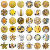 20MM  yellow design enamel Rhinestone Metal snap buttons