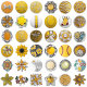 20MM  yellow design enamel Rhinestone Metal snap buttons