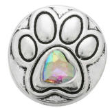 20MM  Color white design enamel Rhinestone Metal snap buttons