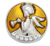 20MM  yellow design enamel Rhinestone Metal snap buttons