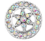 20MM  Color white design enamel Rhinestone Metal snap buttons