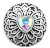 20MM  Color white design enamel Rhinestone Metal snap buttons