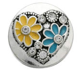 20MM  yellow design enamel Rhinestone Metal snap buttons