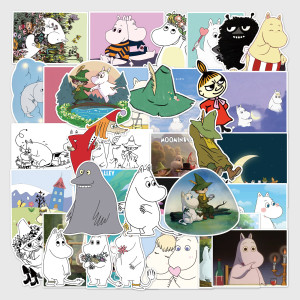 50pcs Cartoon hippo  graffiti stickers decorative suitcase notebook waterproof detachable stickers