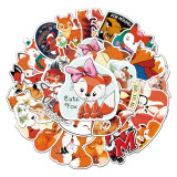 50pcs Cartoon fox  graffiti stickers decorative suitcase notebook waterproof detachable stickers