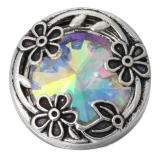 20MM  Color white design enamel Rhinestone Metal snap buttons