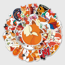 50pcs Cartoon fox  graffiti stickers decorative suitcase notebook waterproof detachable stickers