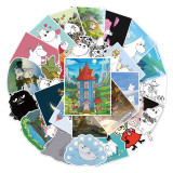 50pcs Cartoon hippo  graffiti stickers decorative suitcase notebook waterproof detachable stickers