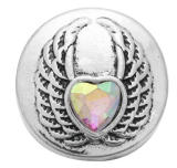 20MM  Color white design enamel Rhinestone Metal snap buttons
