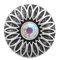 20MM  Color white design enamel Rhinestone Metal snap buttons