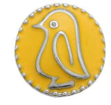 20MM  yellow design enamel Rhinestone Metal snap buttons