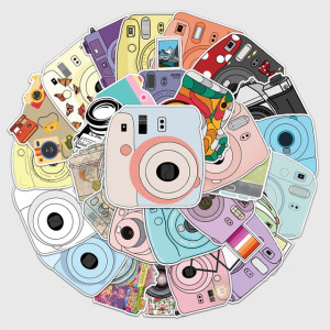 50pcs Cartoon camera  graffiti stickers decorative suitcase notebook waterproof detachable stickers