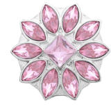 20MM pink design enamel Rhinestone Metal snap buttons