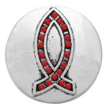 20MM Red design enamel Rhinestone Metal snap buttons