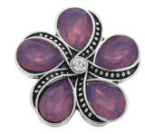 20MM Purple design enamel Rhinestone Metal snap buttons