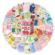 50pcs  Beverage  graffiti stickers decorative suitcase notebook waterproof detachable stickers