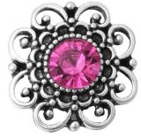 20MM  rose Red design enamel Rhinestone Metal snap buttons