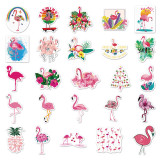 50pcs Flamingo graffiti stickers decorative suitcase notebook waterproof detachable stickers
