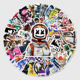 50pcs game graffiti stickers decorative suitcase notebook waterproof detachable stickers