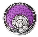 20MM  purple design enamel Rhinestone Metal snap buttons