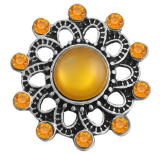 20MM Orange design enamel Rhinestone Metal snap buttons