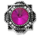 20MM  rose Red design enamel Rhinestone Metal snap buttons