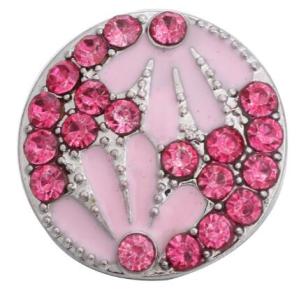 20MM  rose Red design enamel Rhinestone Metal snap buttons
