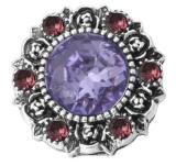 20MM Light purple design enamel Rhinestone Metal snap buttons