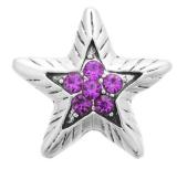 20MM  purple design enamel Rhinestone Metal snap buttons