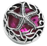 20MM  rose Red design enamel Rhinestone Metal snap buttons