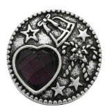 20MM Purple design enamel Rhinestone Metal snap buttons
