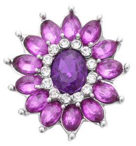 20MM  purple design enamel Rhinestone Metal snap buttons