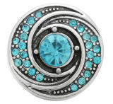 20MM Blue design enamel Rhinestone Metal snap buttons
