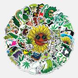 50pcs  Spoof of leaf characters  graffiti stickers decorative suitcase notebook waterproof detachable stickers