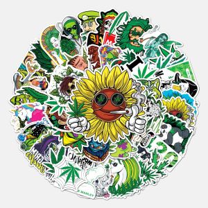 50pcs  Spoof of leaf characters  graffiti stickers decorative suitcase notebook waterproof detachable stickers