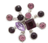 20MM Purple design enamel Rhinestone Metal snap buttons