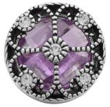 20MM Light purple design enamel Rhinestone Metal snap buttons