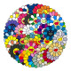 50pcs Sun flower graffiti stickers decorative suitcase notebook waterproof detachable stickers