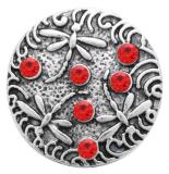 20MM Red design enamel Rhinestone Metal snap buttons