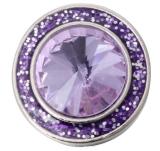 20MM Light purple design enamel Rhinestone Metal snap buttons