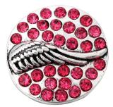 20MM  rose Red design enamel Rhinestone Metal snap buttons